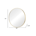 20" Gold Metal Round Framed Bathroom Vanity Mirror - Image 10