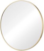 20" Gold Metal Round Framed Bathroom Vanity Mirror - Image 2