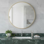 20" Gold Metal Round Framed Bathroom Vanity Mirror