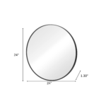 24" Black Metal Round Framed Bathroom Vanity Mirror - Image 10