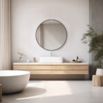 24" Black Metal Round Framed Bathroom Vanity Mirror - Image 8
