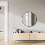 24" Black Metal Round Framed Bathroom Vanity Mirror - Image 7