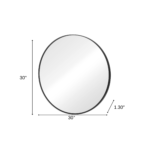 30" Black Metal Round Framed Bathroom Vanity Mirror - Image 9