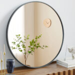 30" Black Metal Round Framed Bathroom Vanity Mirror - Image 5