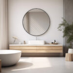 30" Black Metal Round Framed Bathroom Vanity Mirror - Image 7