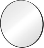 30" Black Metal Round Framed Bathroom Vanity Mirror - Image 2