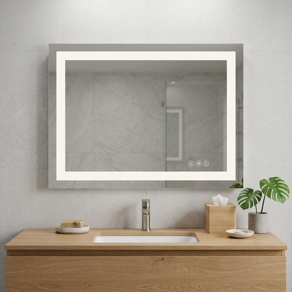719444_12_PjBnBcK3.jpg 32" Lighted Frameless Bathroom Vanity Mirror - Image 1