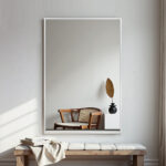 38" Silver Aluminum Framed Bathroom Vanity Mirror - Image 4