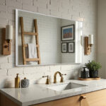 38" Silver Aluminum Framed Bathroom Vanity Mirror - Image 5