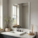 38" Silver Aluminum Framed Bathroom Vanity Mirror - Image 6