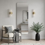 65" Silver Frameless Full Length Hanging Mirror