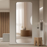 56" Silver Frameless Full Length Hanging Mirror - Image 7