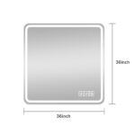 36" Square Lighted Frameless Bathroom Vanity Mirror - Image 5