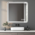 36" Square Lighted Frameless Bathroom Vanity Mirror - Image 3