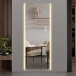 65" Silver Lighted Frameless Full Length Hanging Mirror - Image 3