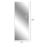 65" Silver Lighted Frameless Full Length Hanging Mirror - Image 5