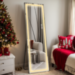 65" Silver Lighted Wall Mount Or Freestanding Frameless Standing Mirror - Image 6