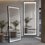 65" Silver Lighted Wall Mount Or Freestanding Frameless Standing Mirror - Image 7