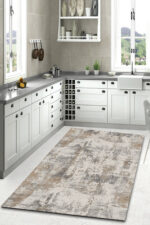 10' Brown And Gray Abstract Distressed Runner Rug - Image 5