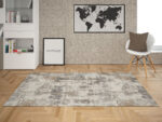 10' Brown And Gray Abstract Distressed Runner Rug - Image 4