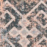 5' X 8' Blue And Orange Abstract Distressed Area Rug - Image 3
