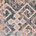 5' X 8' Blue And Orange Abstract Distressed Area Rug - Image 4