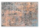 5' X 8' Blue And Orange Abstract Distressed Area Rug - Image 2
