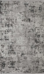 5' X 8' Gray And White Abstract Distressed Area Rug With Fringe - Image 2