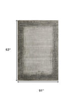 5' X 8' Gray And White Abstract Area Rug - Image 4