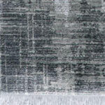 5' X 8' Gray And White Abstract Distressed Area Rug With Fringe - Image 7