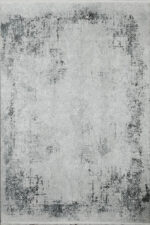 5' X 8' Gray And White Abstract Distressed Area Rug With Fringe - Image 2