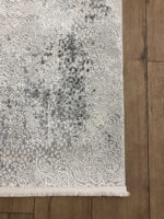 5' X 8' Gray And White Abstract Distressed Area Rug With Fringe - Image 7