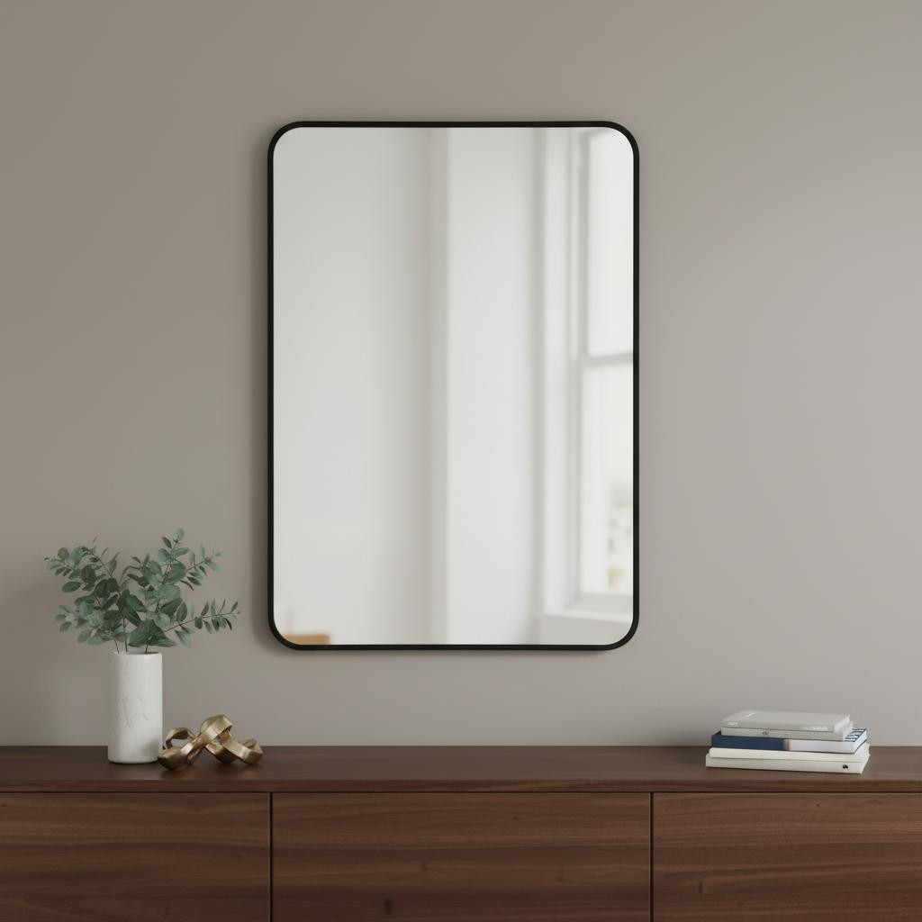 723214_10_fpcrJCsg.jpg 36" Black Aluminum Framed Accent Mirror - Image 1