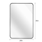 36" Black Aluminum Framed Accent Mirror - Image 9