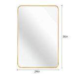 36" Gold Aluminum Framed Accent Mirror - Image 9