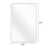 36" Silver Aluminum Framed Accent Mirror - Image 8