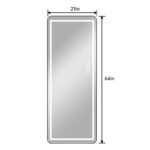 64" Black Aluminum Lighted Wall Mounted And Freestanding Framed Full Length Mirror - Image 6