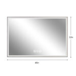 32" Silver Aluminum Lighted Framed Anti Fog Bathroom Vanity Mirror - Image 11
