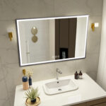 32" Silver Aluminum Lighted Framed Anti Fog Bathroom Vanity Mirror - Image 8