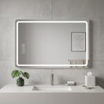 32" Silver Lighted Frameless Anti Fog Bathroom Vanity Mirror