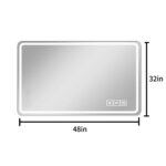 32" Silver Lighted Frameless Anti Fog Bathroom Vanity Mirror - Image 3
