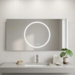 24" Lighted Frameless Anti Fog Bathroom Vanity Mirror