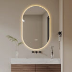 48" Oval Lighted Frameless Anti Fog Bathroom Vanity Mirror - Image 4