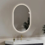 48" Oval Lighted Frameless Anti Fog Bathroom Vanity Mirror - Image 6