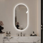 48" Oval Lighted Frameless Anti Fog Bathroom Vanity Mirror - Image 5