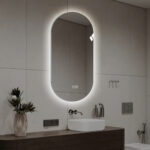 48" Oval Lighted Frameless Anti Fog Bathroom Vanity Mirror - Image 6