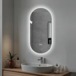 48" Oval Lighted Frameless Anti Fog Bathroom Vanity Mirror - Image 4