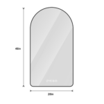 48" Black Aluminum Arch Lighted Framed Anti Fog Bathroom Vanity Mirror - Image 6