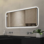 24" Black Aluminum Lighted Framed Anti Fog Bathroom Vanity Mirror - Image 4