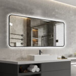 24" Black Aluminum Lighted Framed Anti Fog Bathroom Vanity Mirror - Image 5